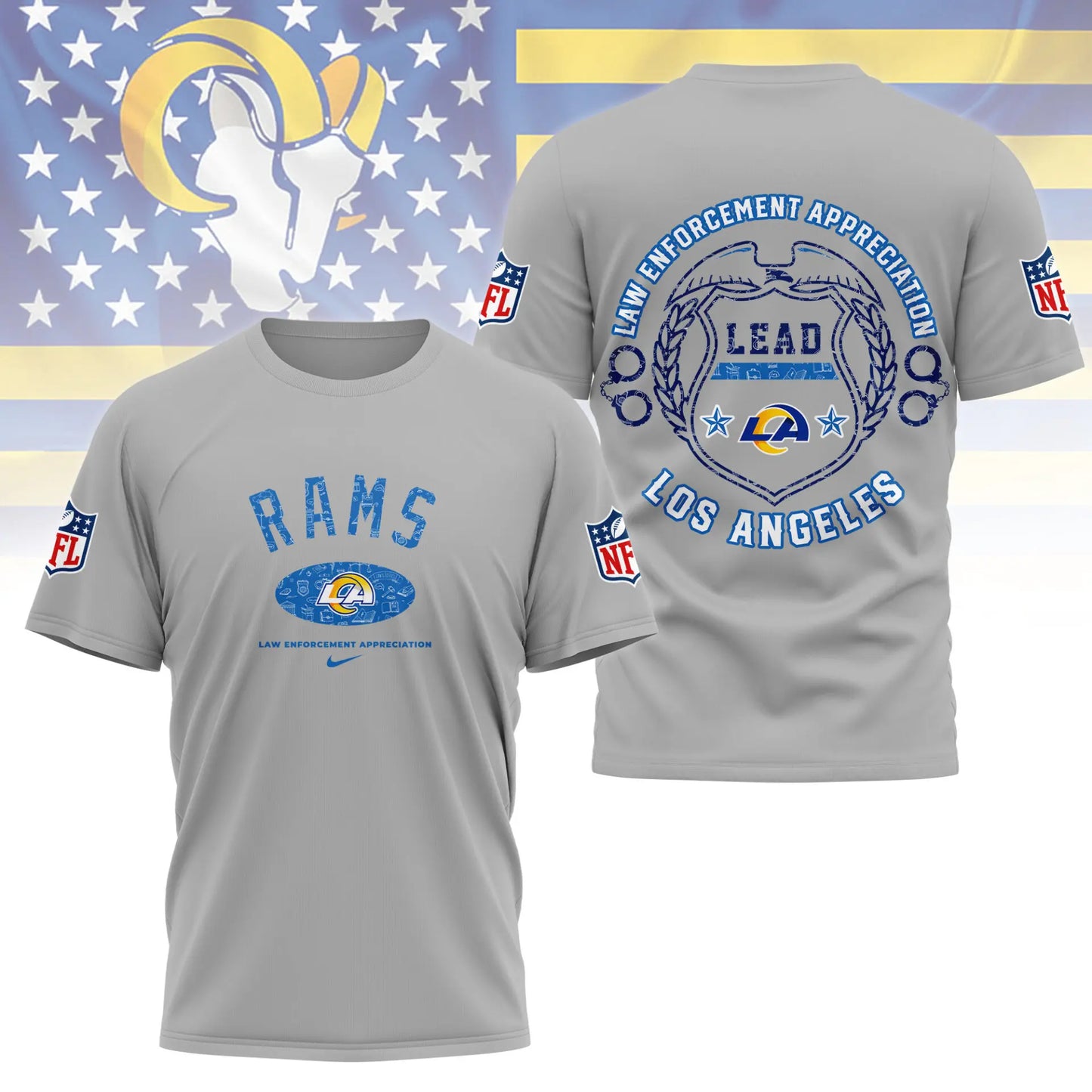 Los Angeles Rams | Premium Law Appreciation Month 3D Shirt NY – HuddleStyle.com - Image 6