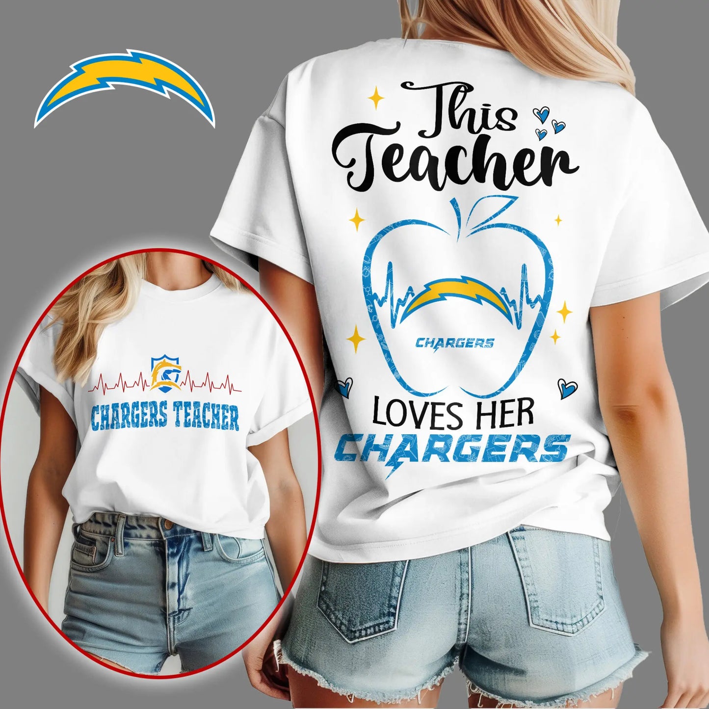 Los Angeles Chargers | Premium Teacher Appreciation Month Women Shirt NY – HuddleStyle.com - Image 4