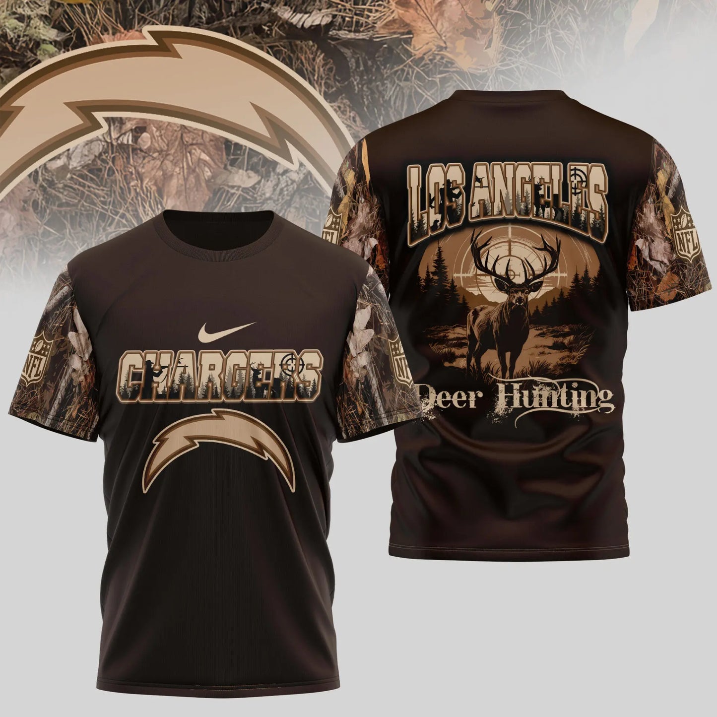 Los Angeles Chargers | Premium NFL Deer Hunting 3D Shirt TD – HuddleStyle.com - Image 2