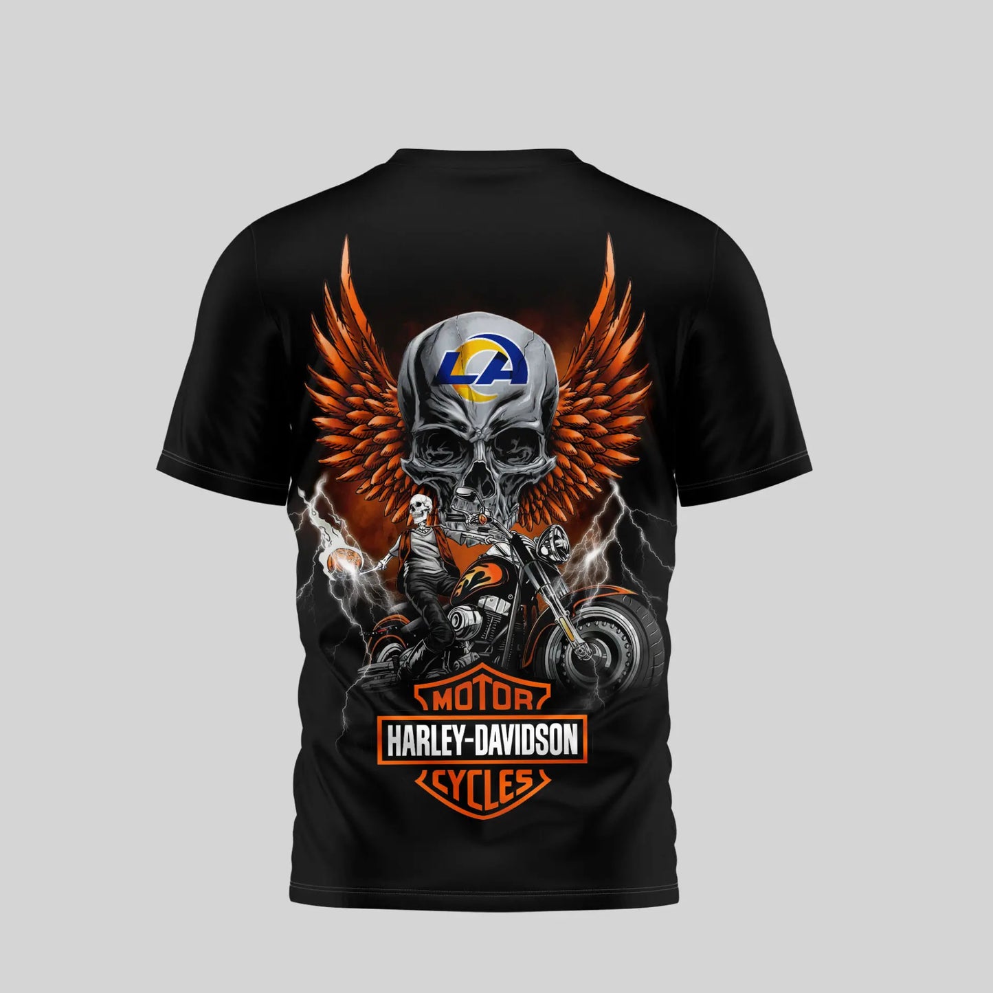 Los Angeles Rams | Premium NFL Harley Davidson 3D Shirt TD – HuddleStyle.com - Image 3