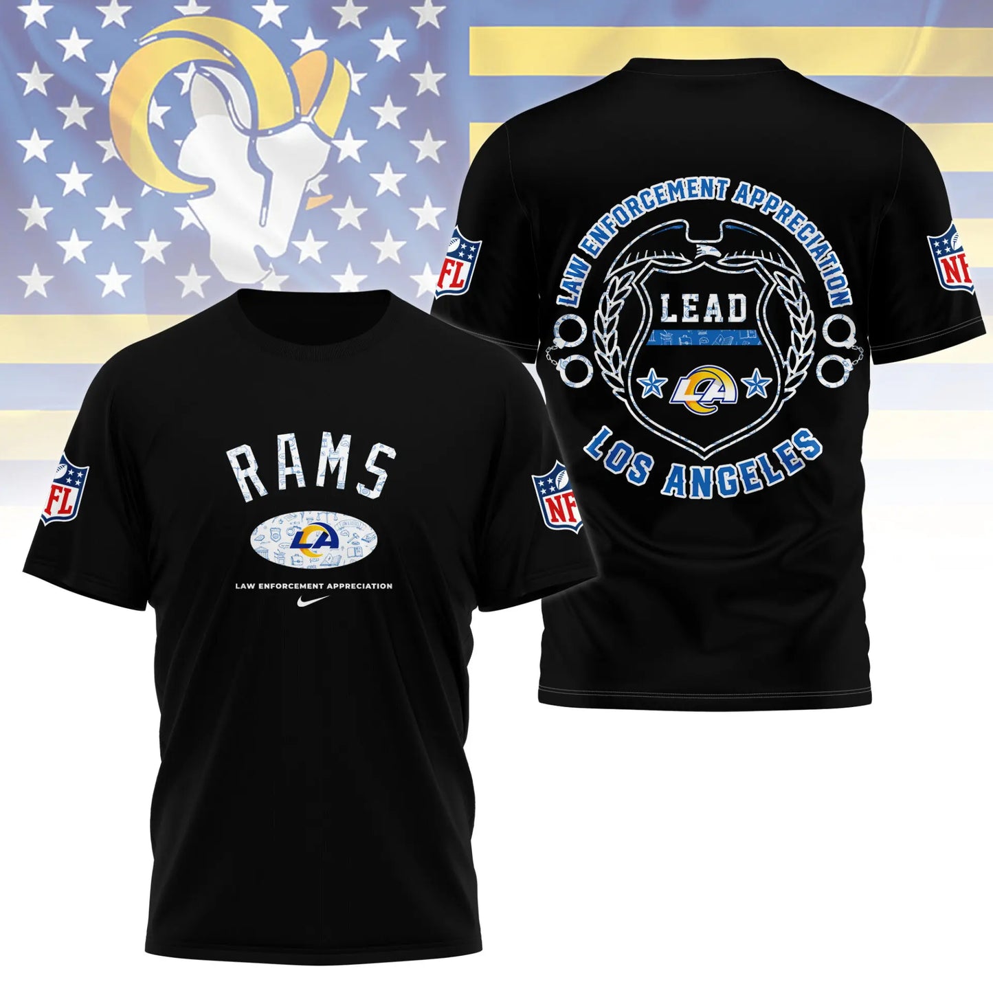 Los Angeles Rams | Premium Law Appreciation Month 3D Shirt NY – HuddleStyle.com - Image 2