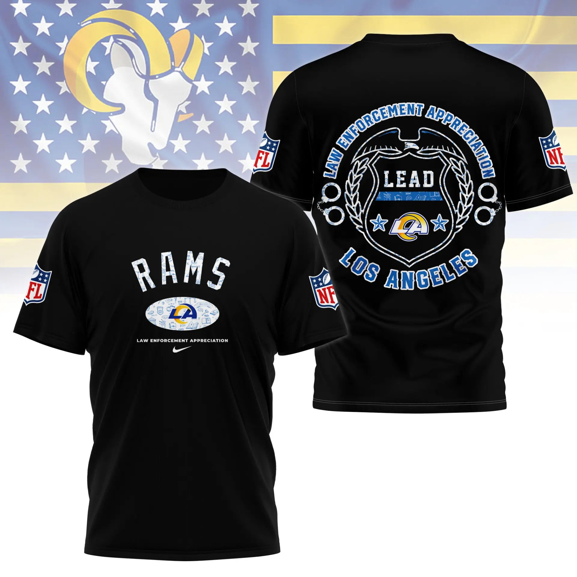 Los Angeles Rams | Premium Law Appreciation Month 3D Shirt NY – HuddleStyle.com - Image 2